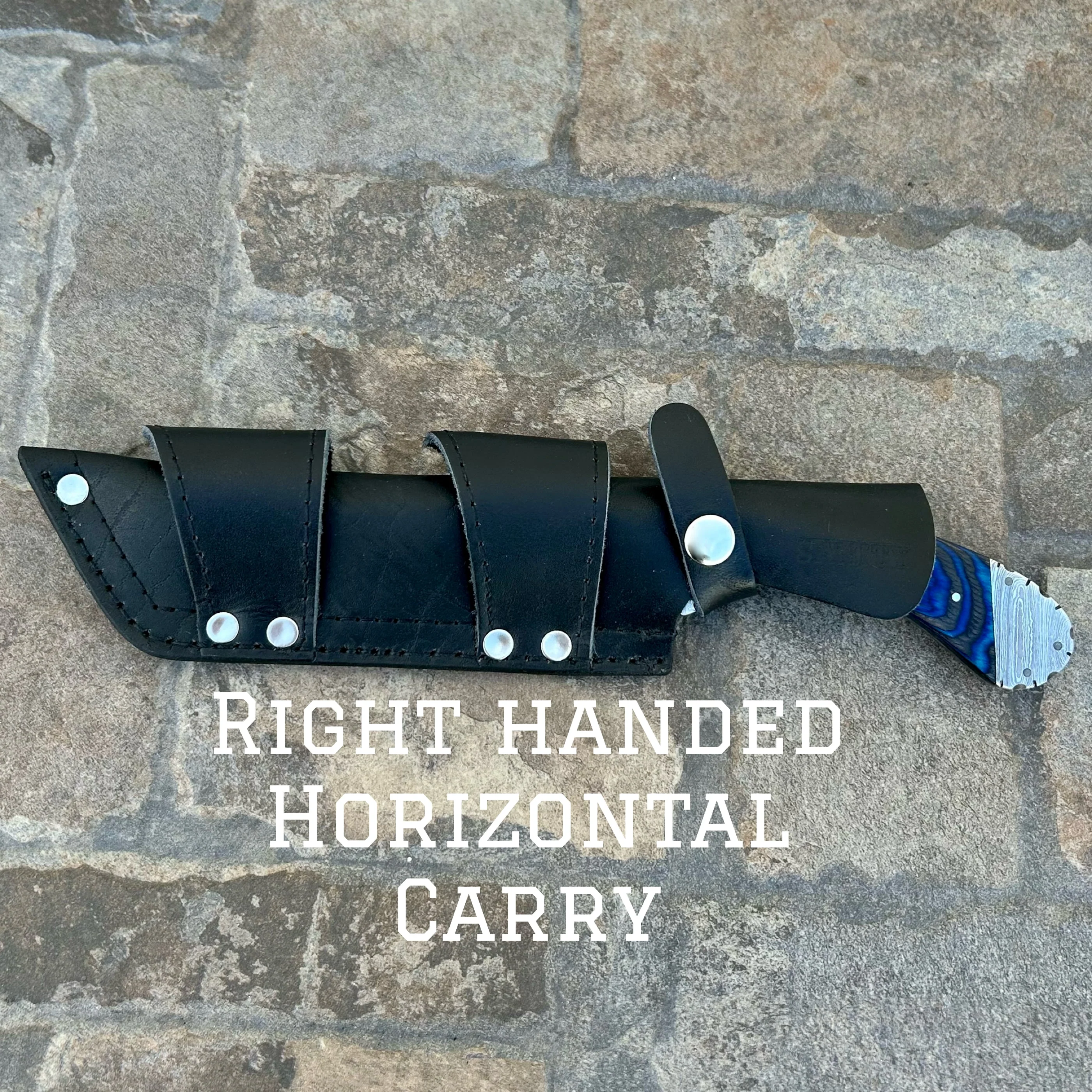 11" Doc Holiday - Blue & Black Wood - Damascus - Horizontal & Vertical Carry - DOC5 - Image 3
