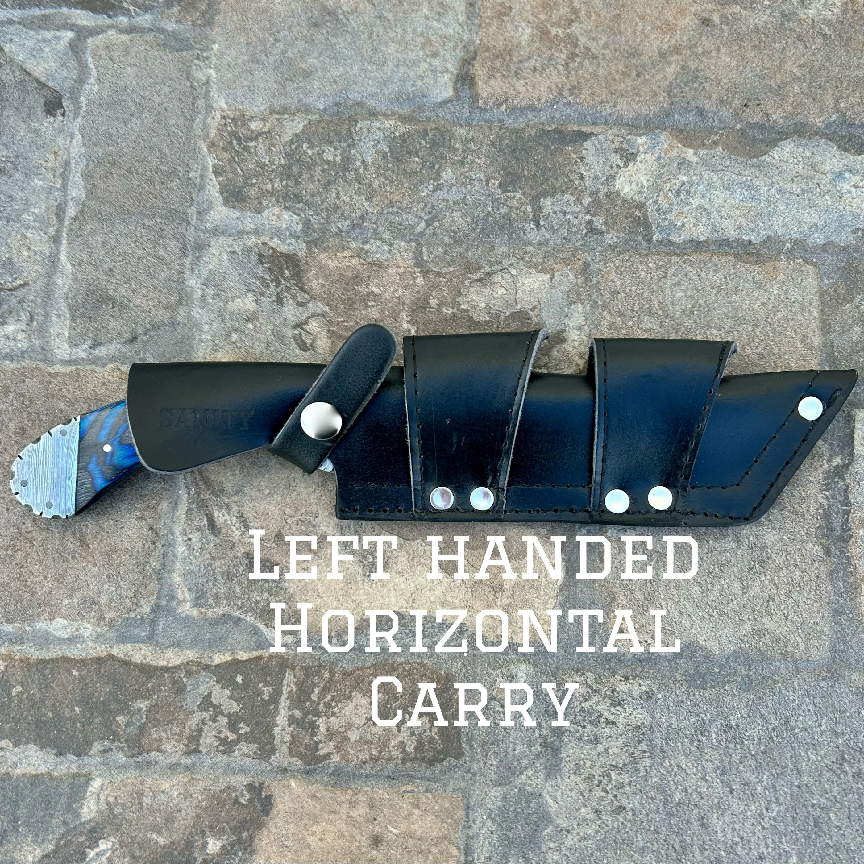 11" Doc Holiday - Blue & Black Wood - Damascus - Horizontal & Vertical Carry - DOC5 - Image 4