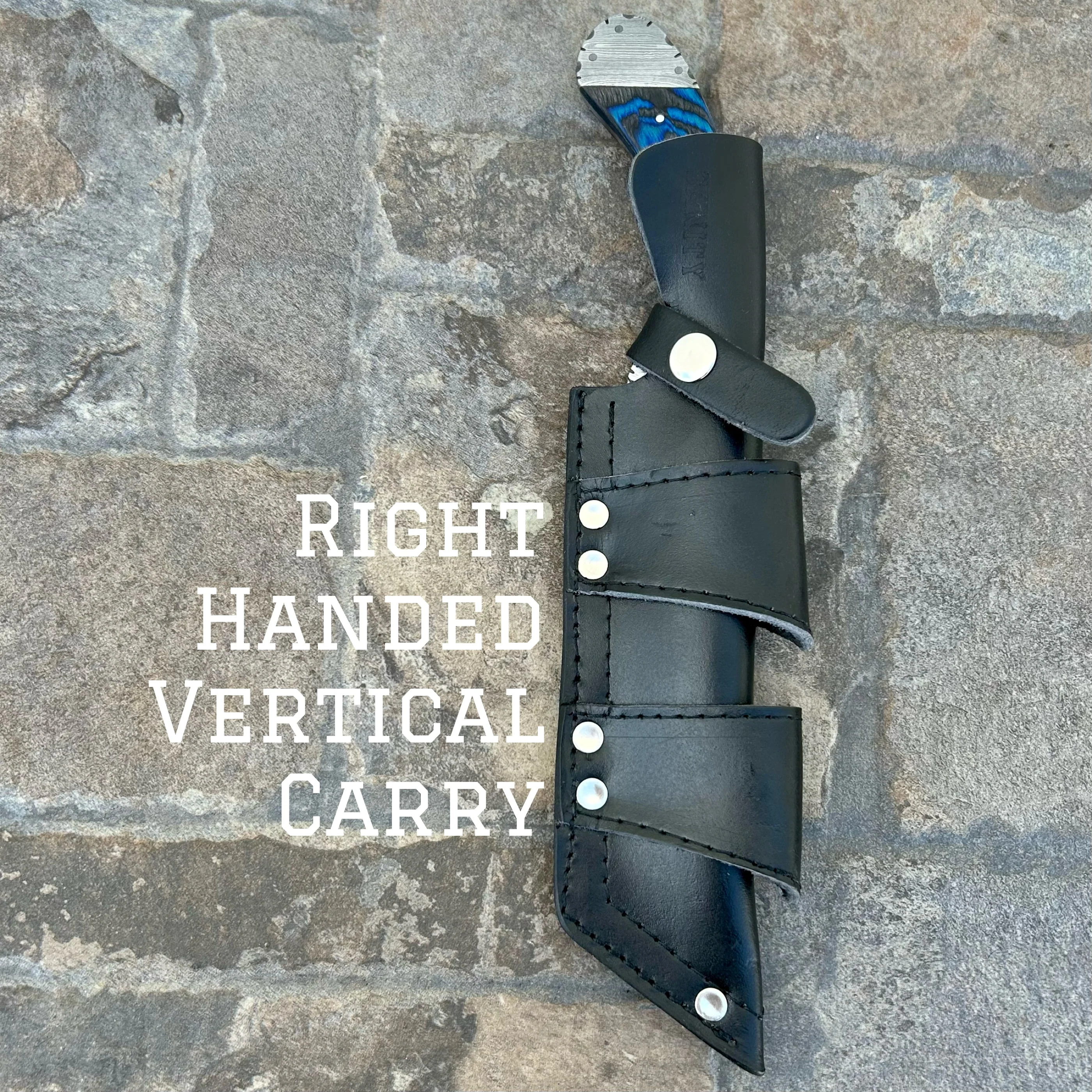11" Doc Holiday - Blue & Black Wood - Damascus - Horizontal & Vertical Carry - DOC5 - Image 5