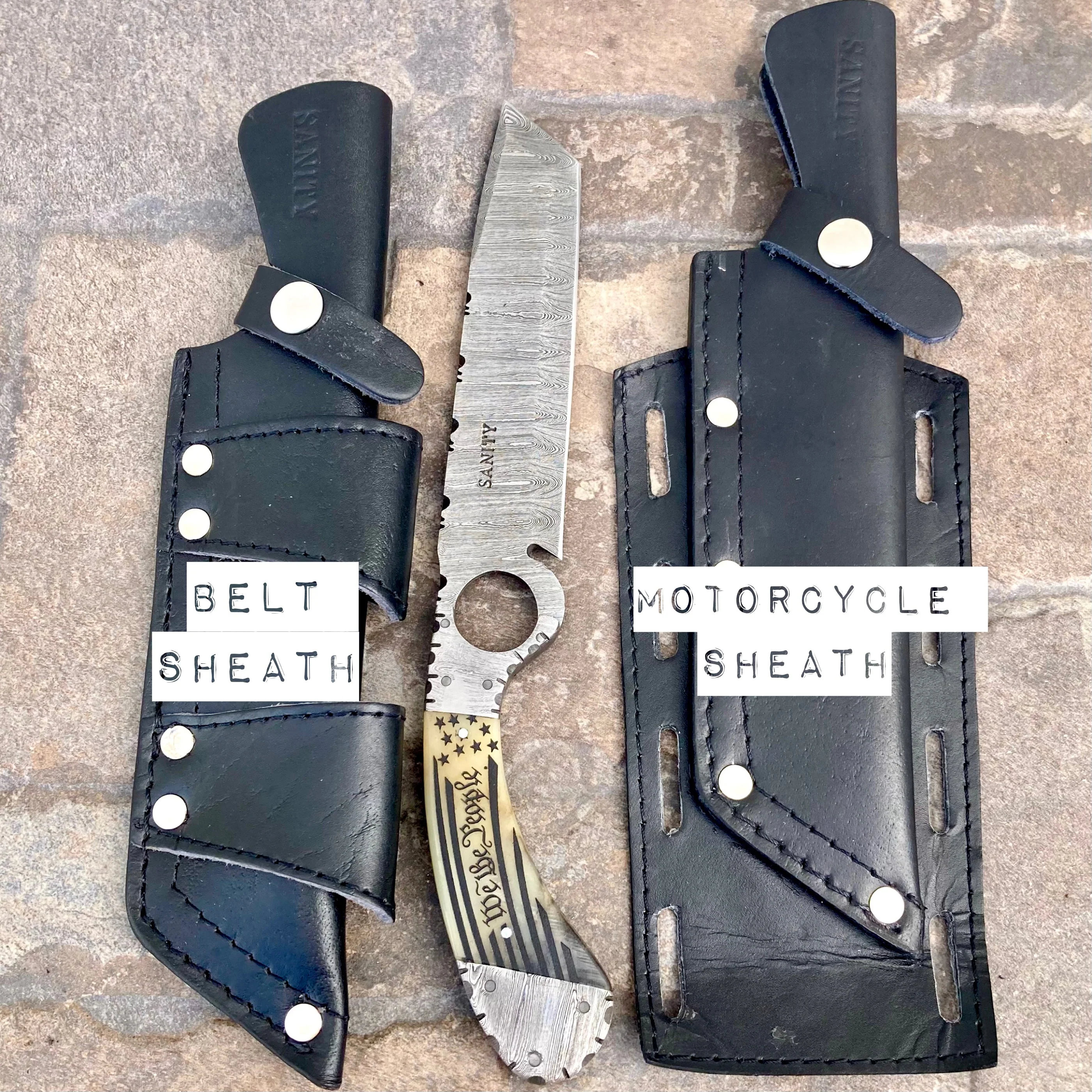 11” Doc Holiday - Bone - Damascus - Horizontal & Vertical Carry - DOC2 - Image 10