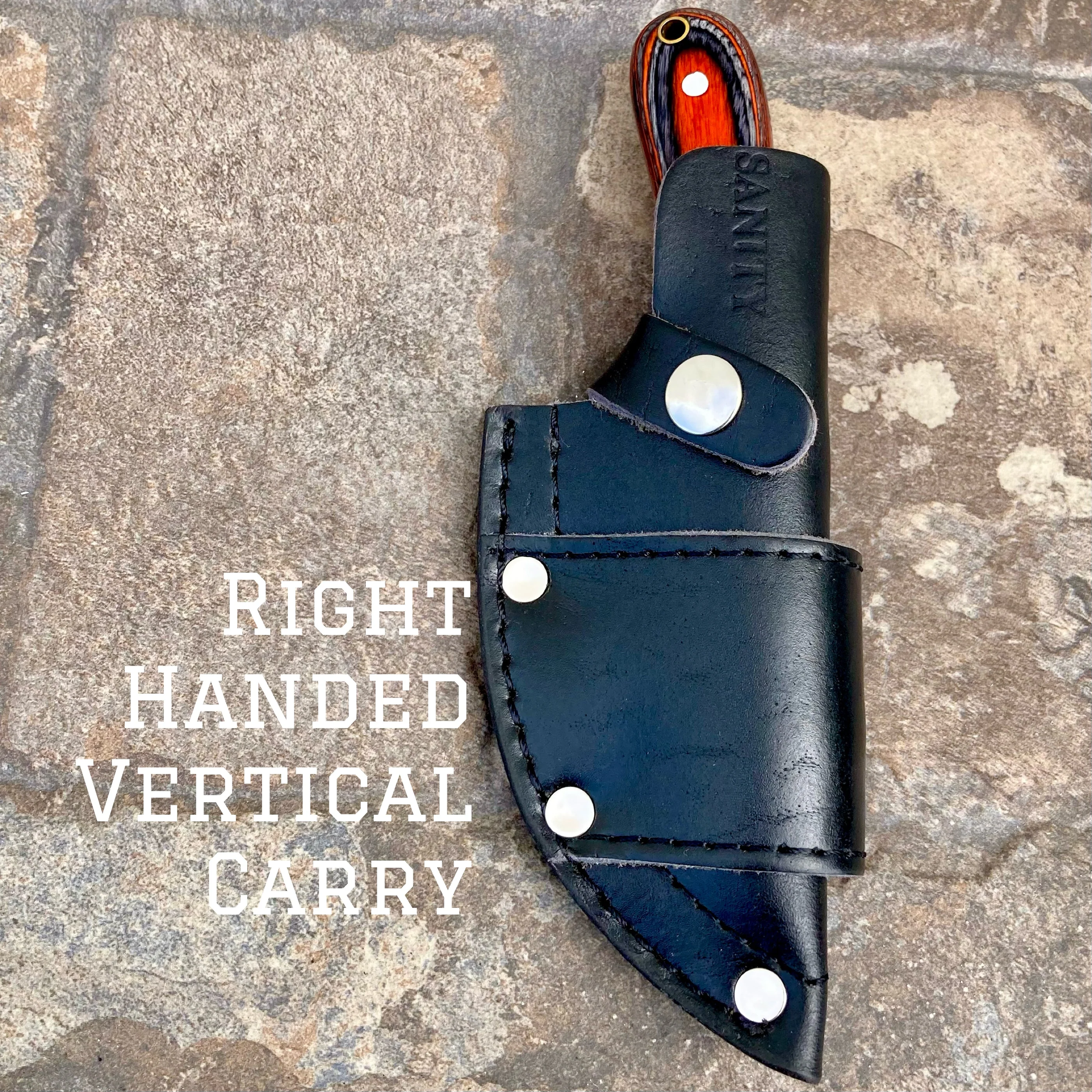 7” Jesse James -  Orange & Black Wood - D2 Steel - Horizontal & Vertical Carry - JJ009 - Image 5