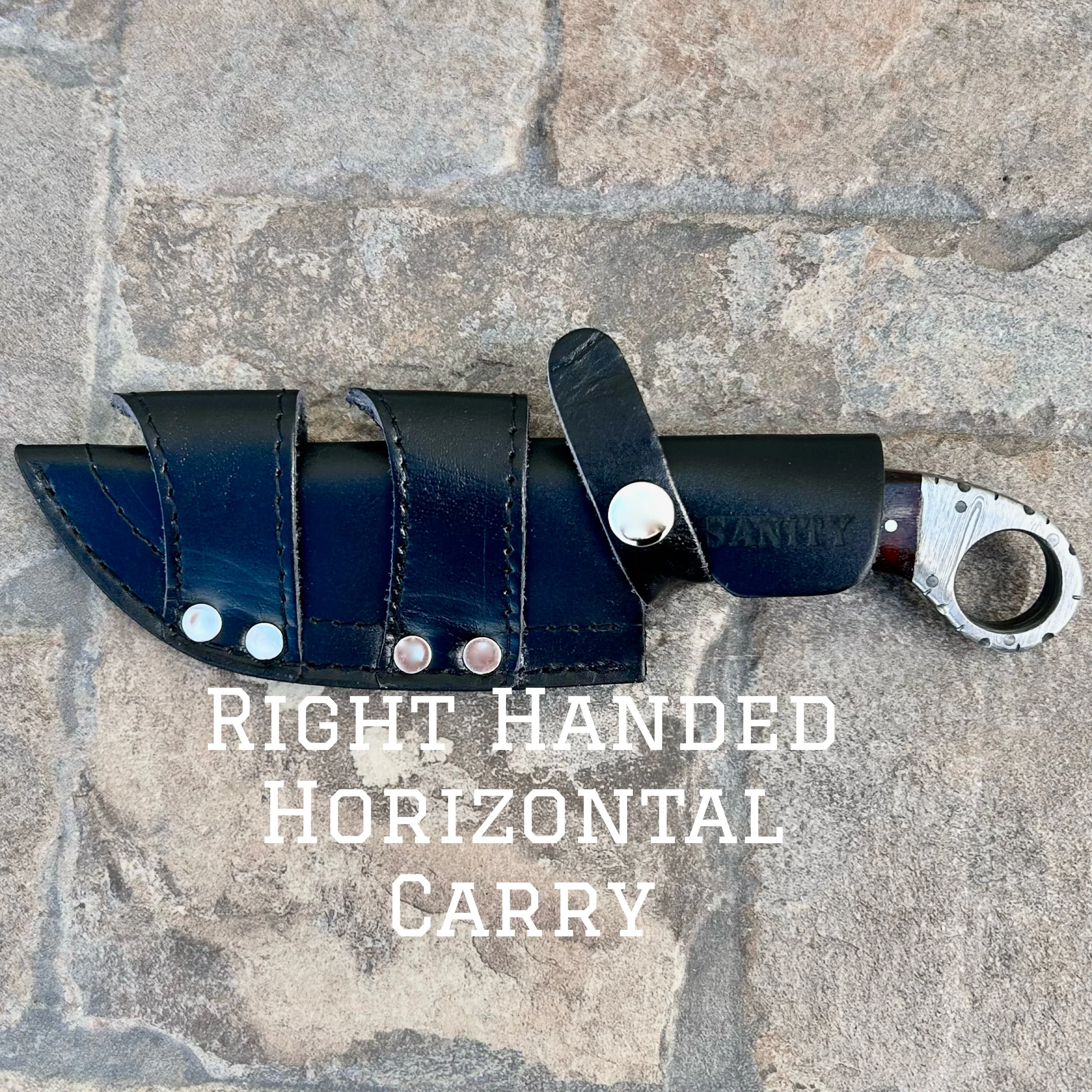 9” Al Capone - Blue & Black Wood - D2 Steel - Horizontal & Vertical Carry - PE205 - Image 3