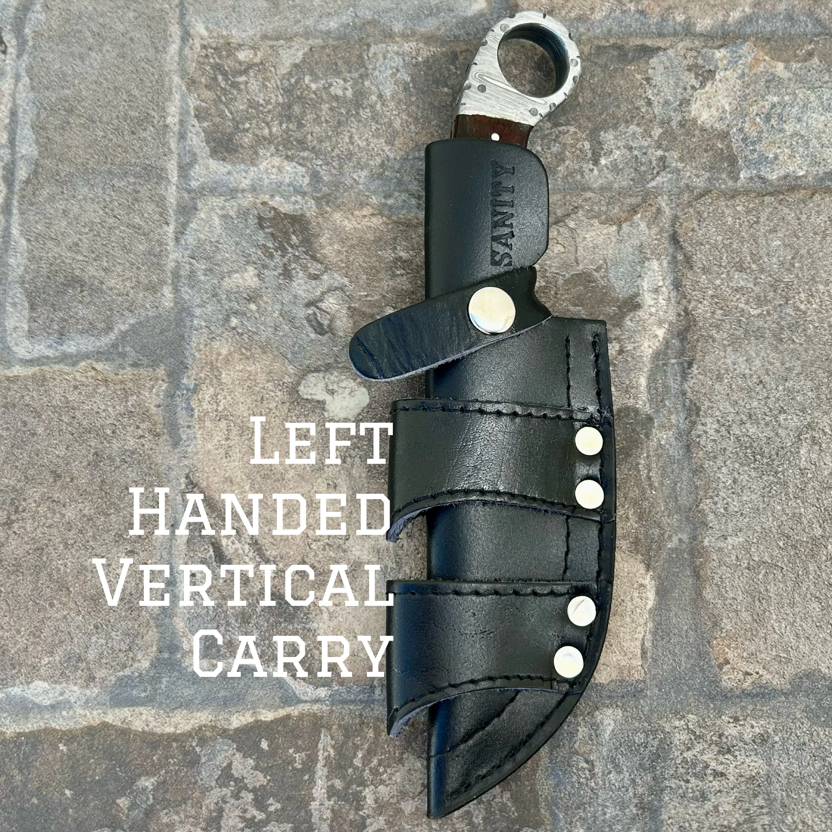 9" Al Capone - Blue & Black Wood - Damascus - Horizontal & Vertical Carry - PE05 - Image 6