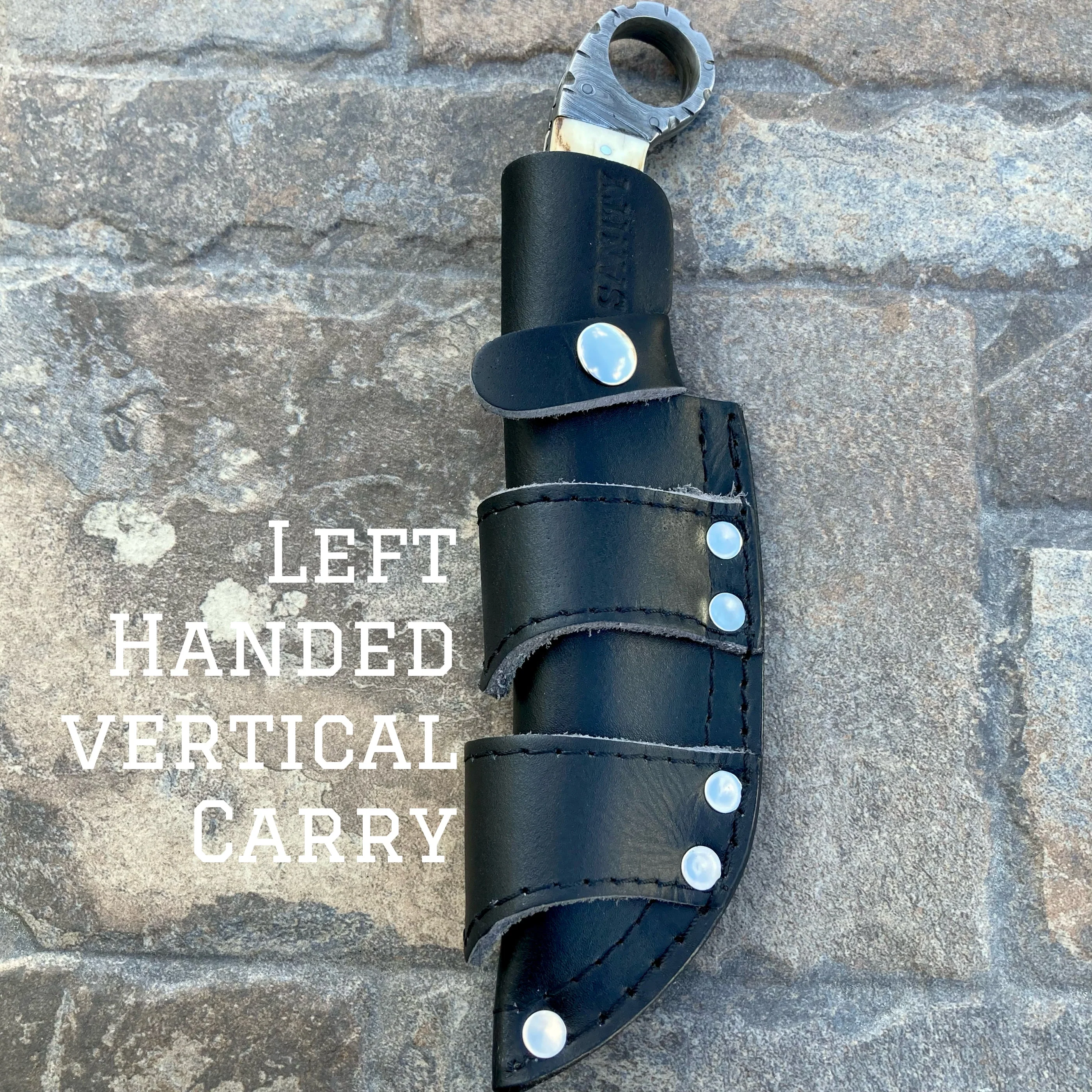 9" Al Capone - Bone - Damascus - Horizontal & Vertical Carry - PE14 - Image 5