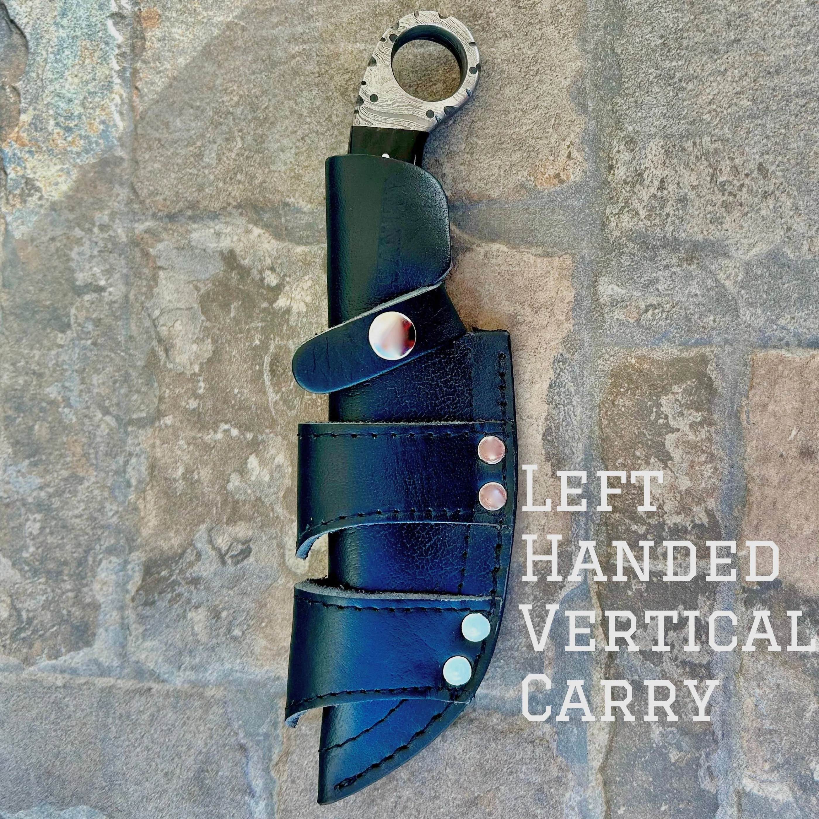 9” Al Capone - Red & Black Wood - Damascus - Horizontal & Vertical Carry - PE03 - Image 6