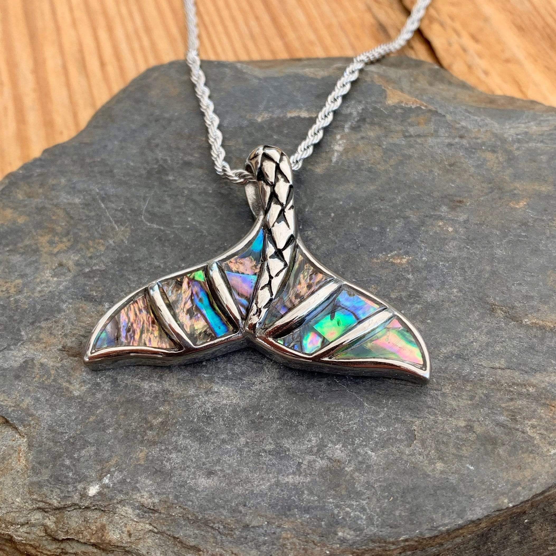 Sea Shell - Mermaid Tail Pendant - Rope Necklace - SK2577 - Image 3