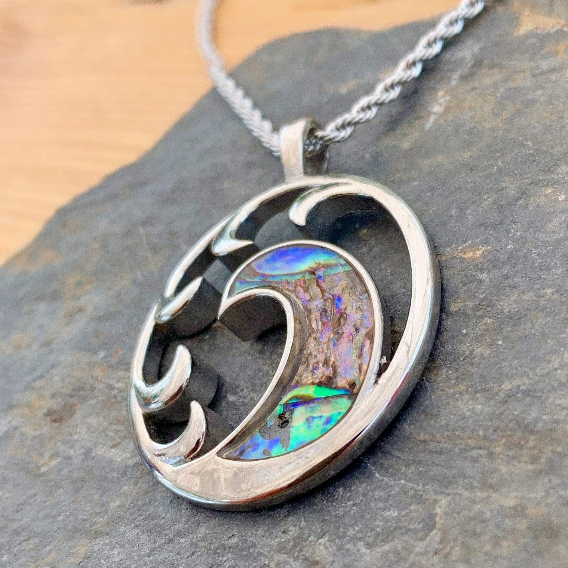 Sea Shell - Wave Pendant - Rope Necklace - SK2562 - Image 4