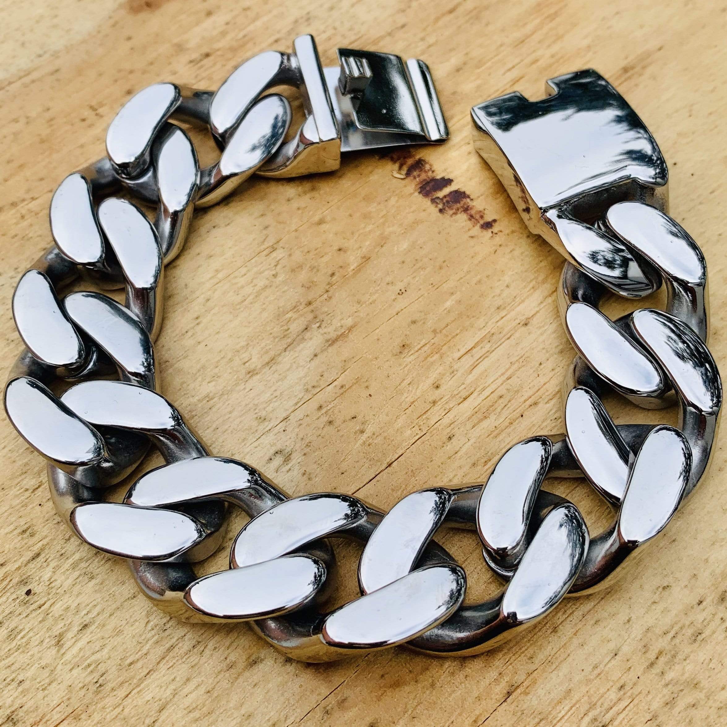Bagger Bracelet - "EASY BIKER" - Polished - 3/4” wide - B16 - Image 5