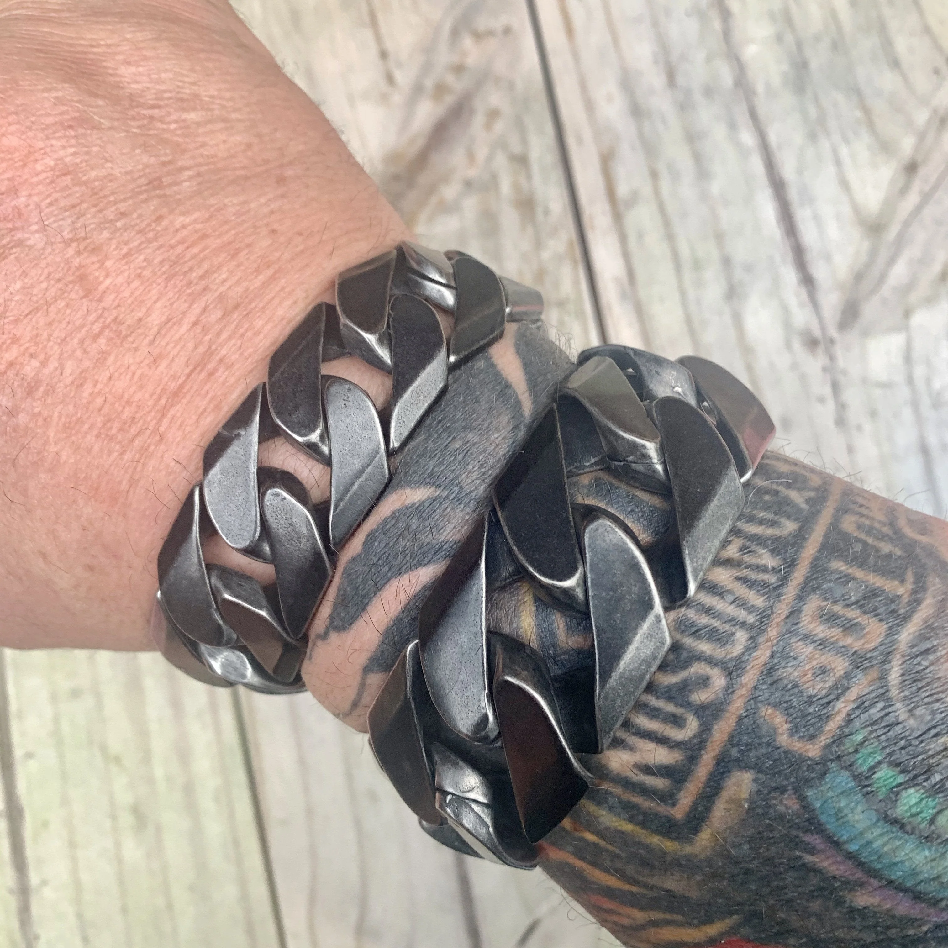 Bagger Bracelet - Galvanized - 1.25" Wide - The Classic - B27 - Image 3