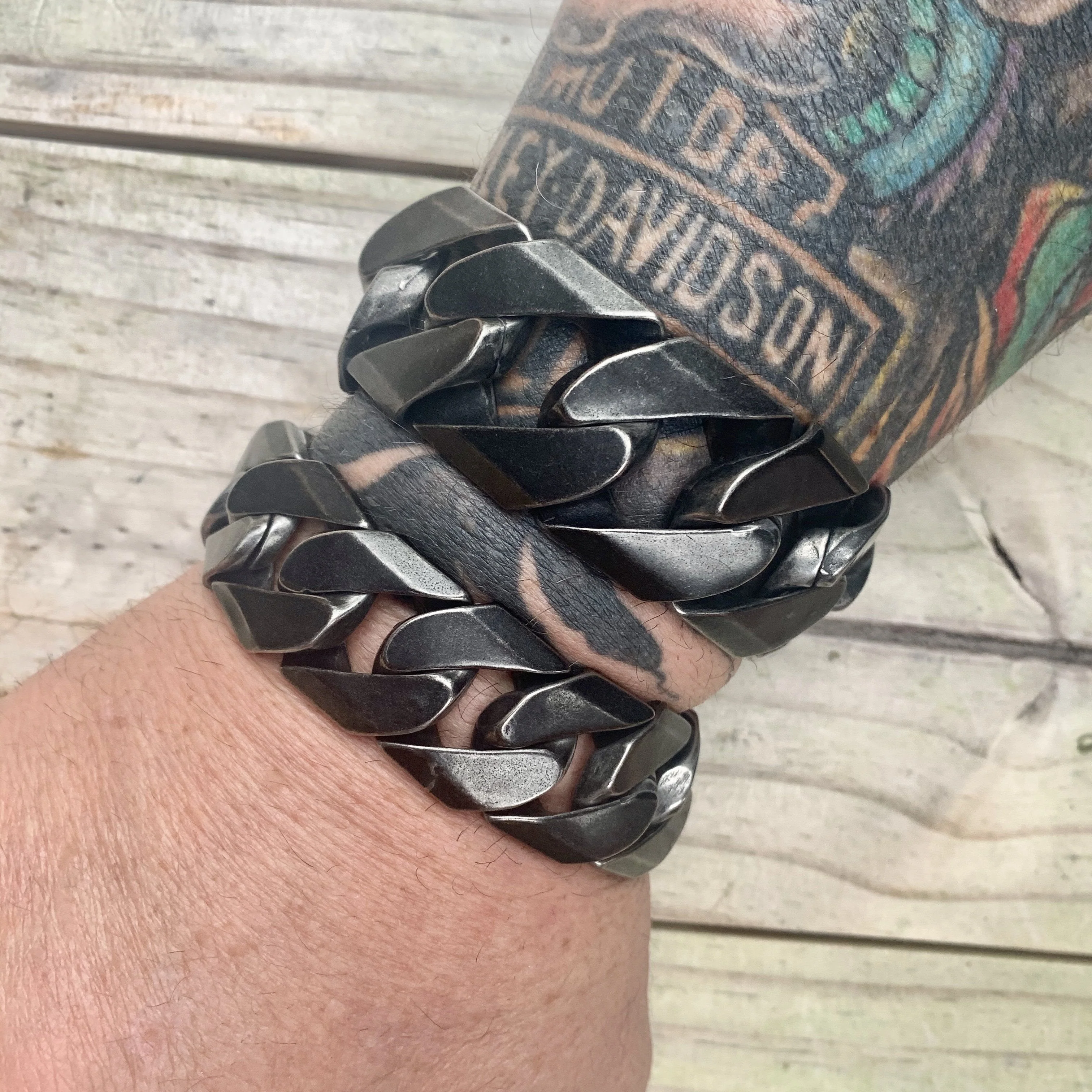 Bagger Bracelet - Galvanized - 1.25" Wide - The Classic - B27 - Image 4