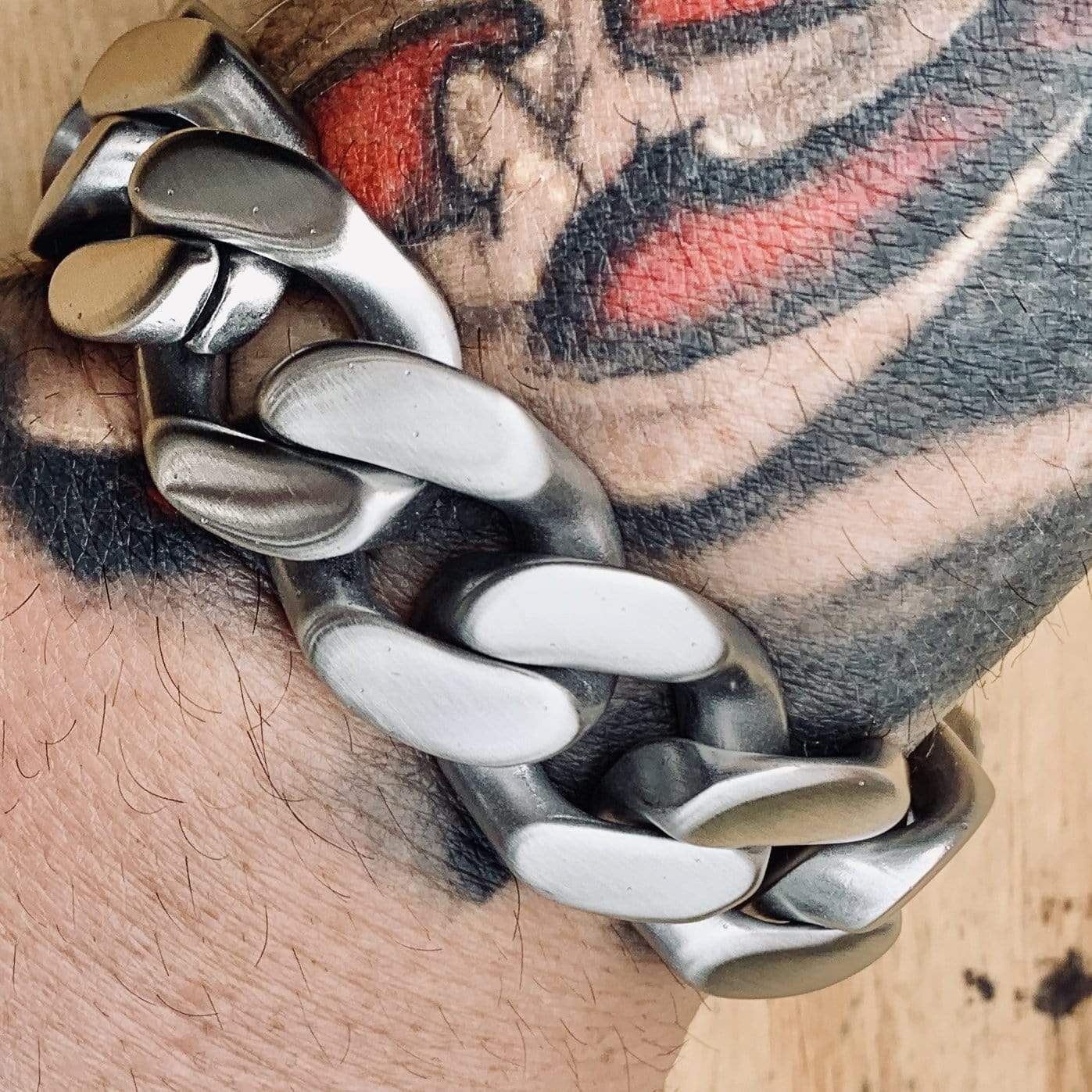 Bagger Bracelet - "EASY BIKER" - Brushed - 3/4" wide - B13 - Image 4