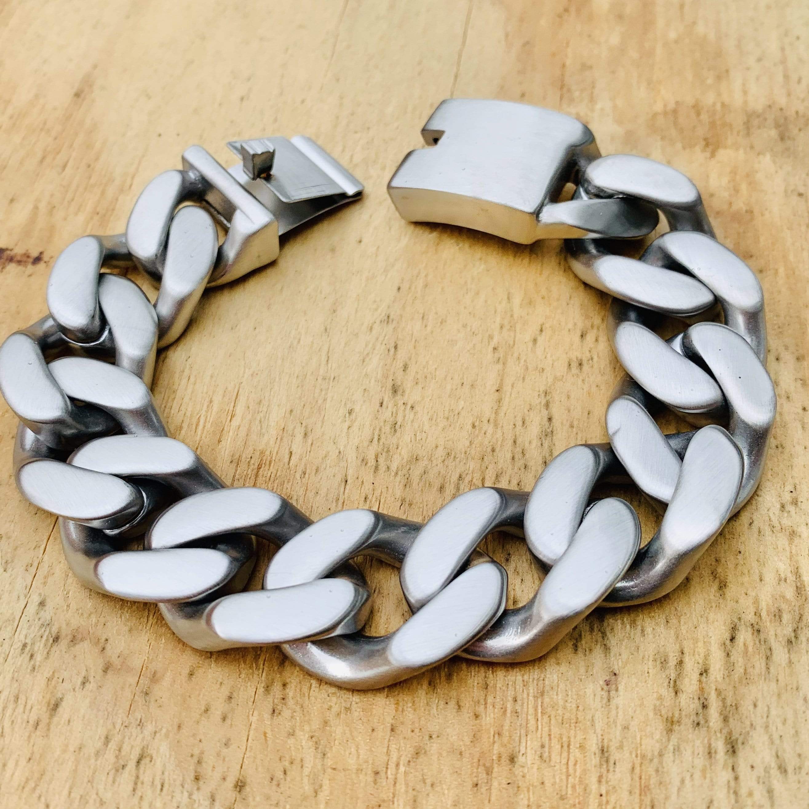 Bagger Bracelet - "EASY BIKER" - Brushed - 3/4" wide - B13 - Image 5