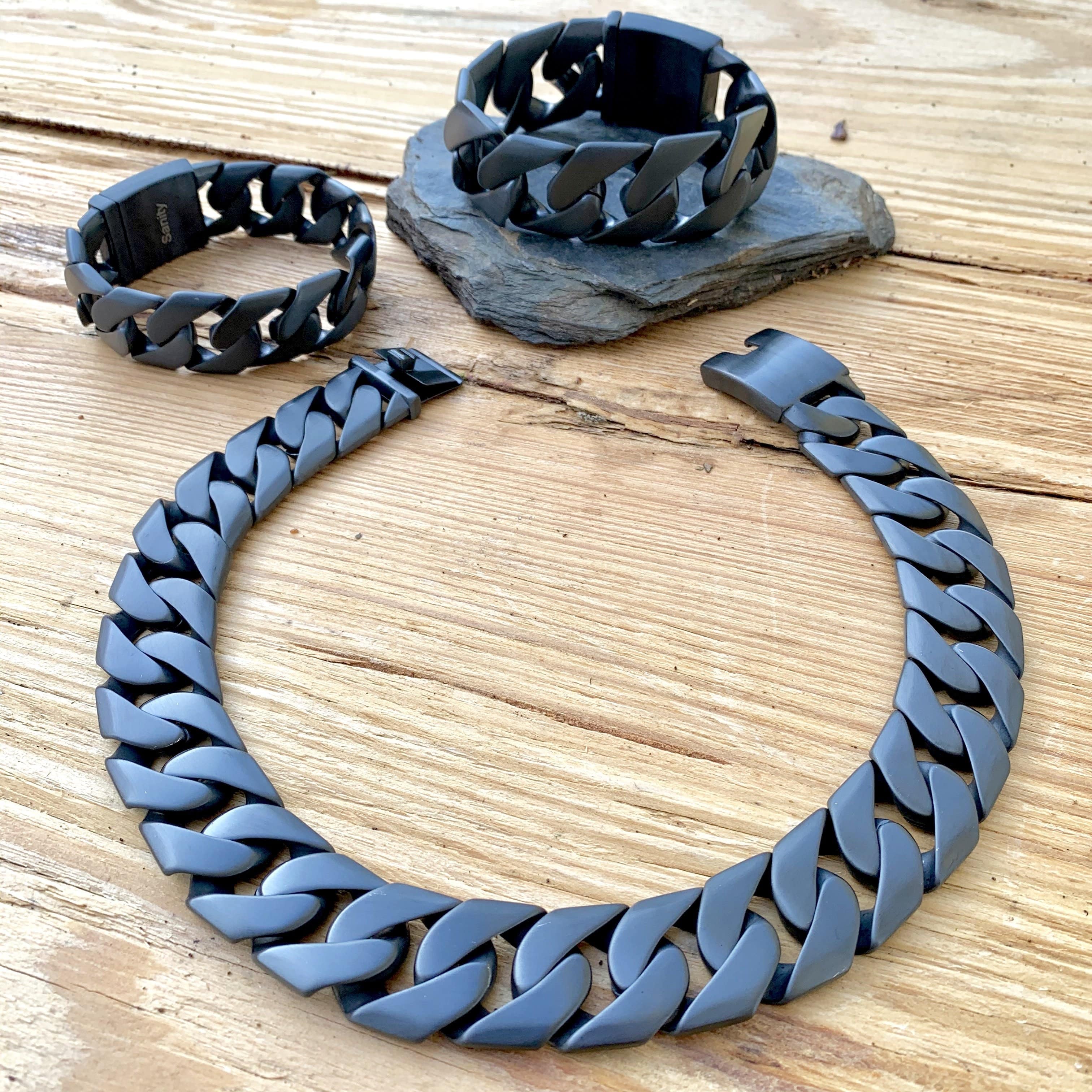 Bagger Necklace - Matte Black - 1" Wide - The Custom - MB21N - Image 4