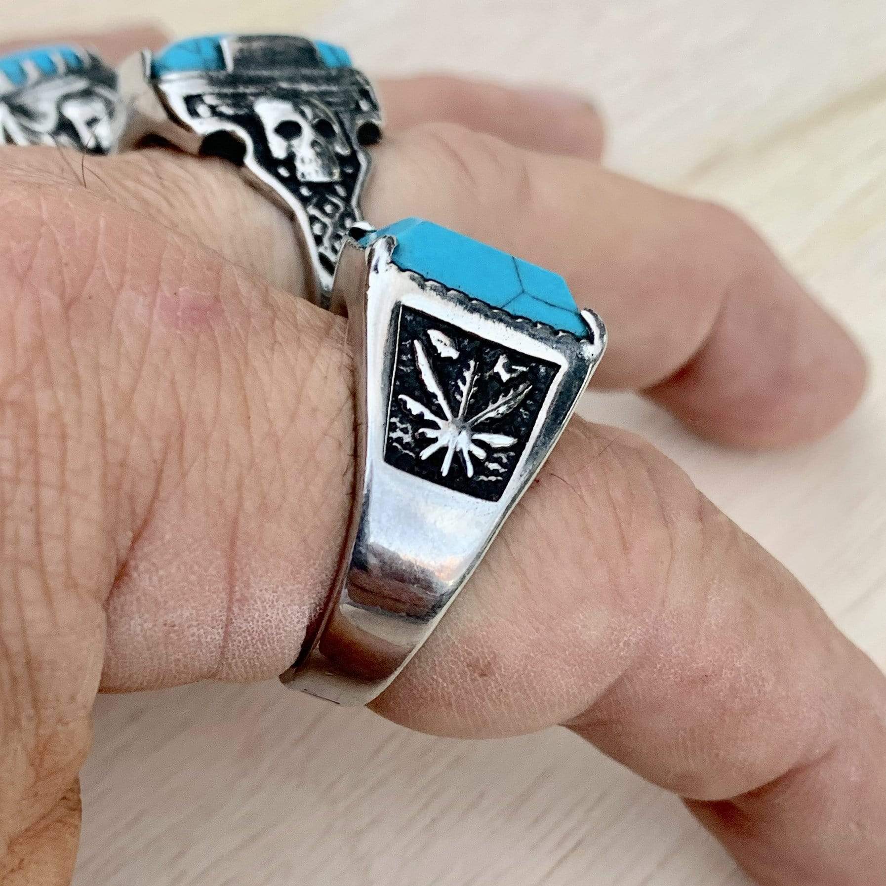 Blue Stone Ring - Weed - SLC71 CLEARANCE - Image 4