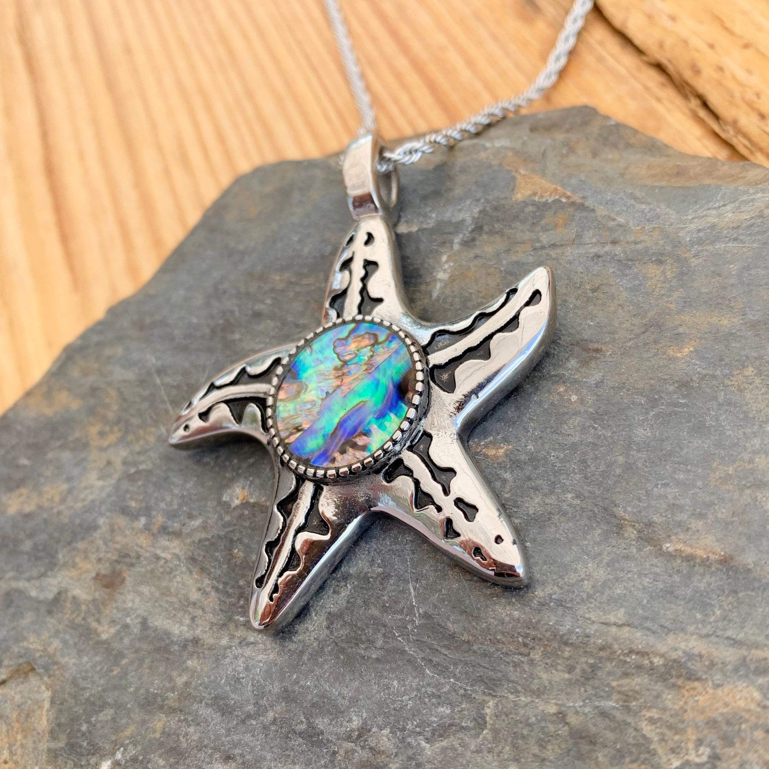 Sea Shell - Starfish Pendant - Rope Necklace - SK2565 - Image 3