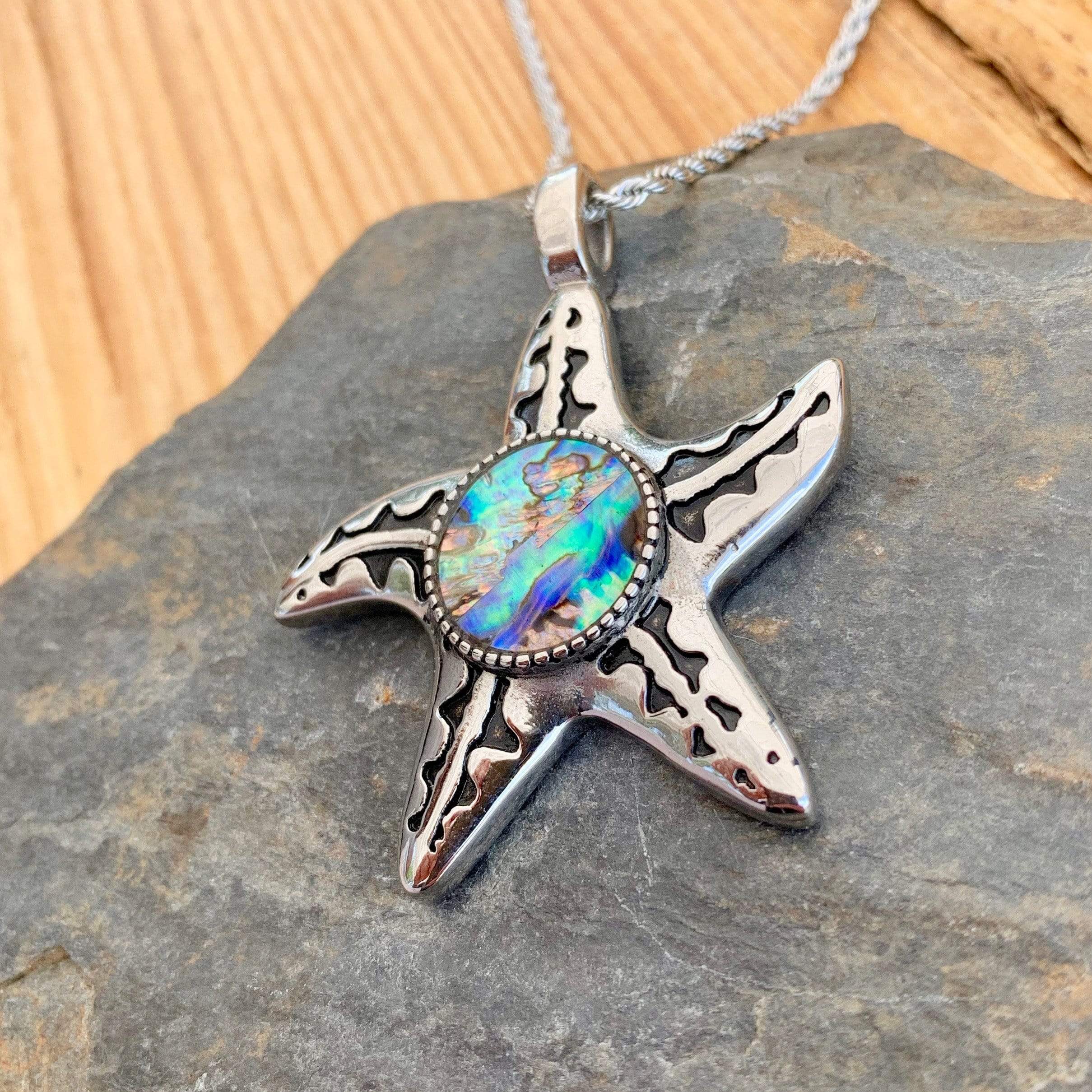 Sea Shell - Starfish Pendant - Rope Necklace - SK2565 - Image 4