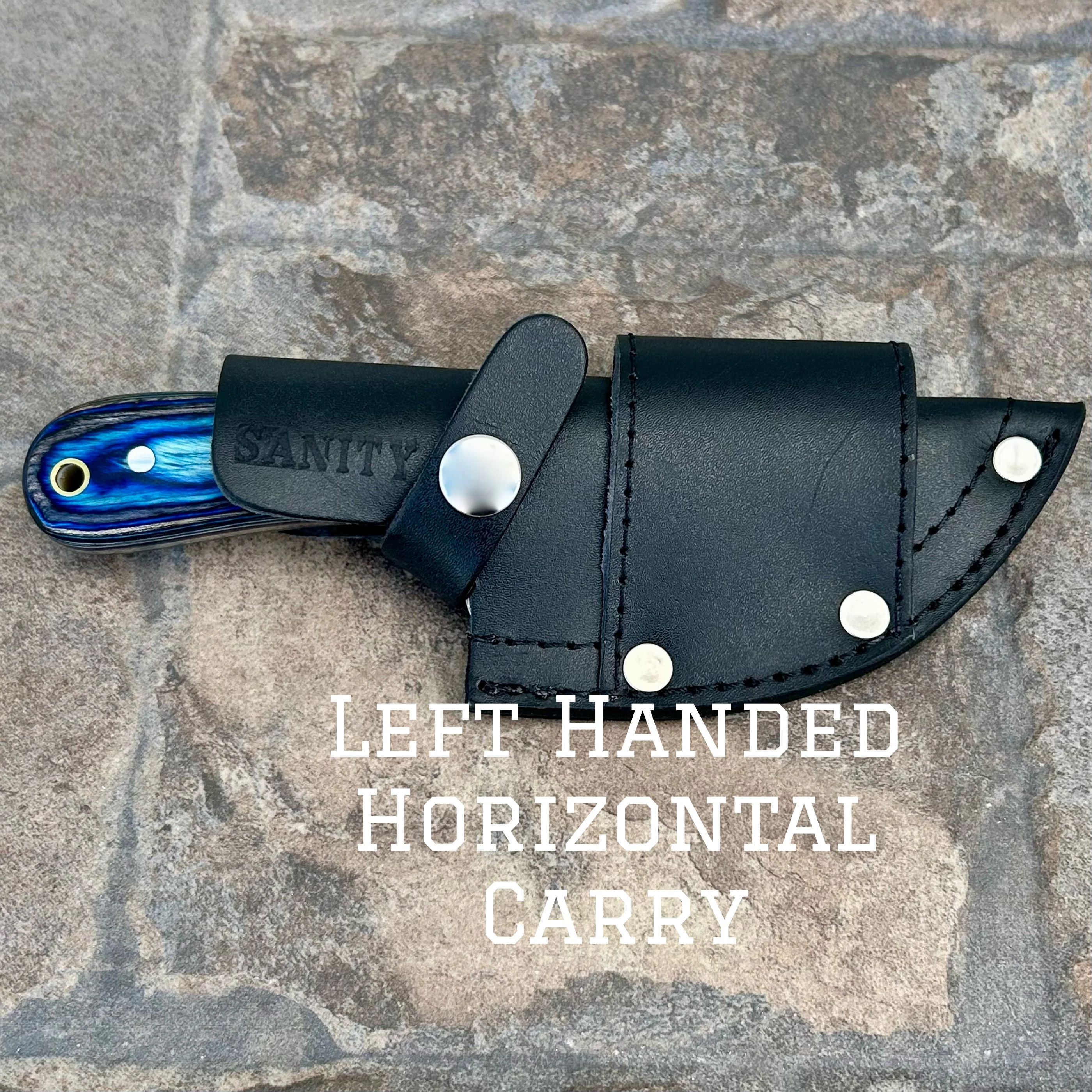 7" Jesse James - Blue & Black Wood - Damascus - Horizontal & Vertical Carry - JJ011 - Image 4