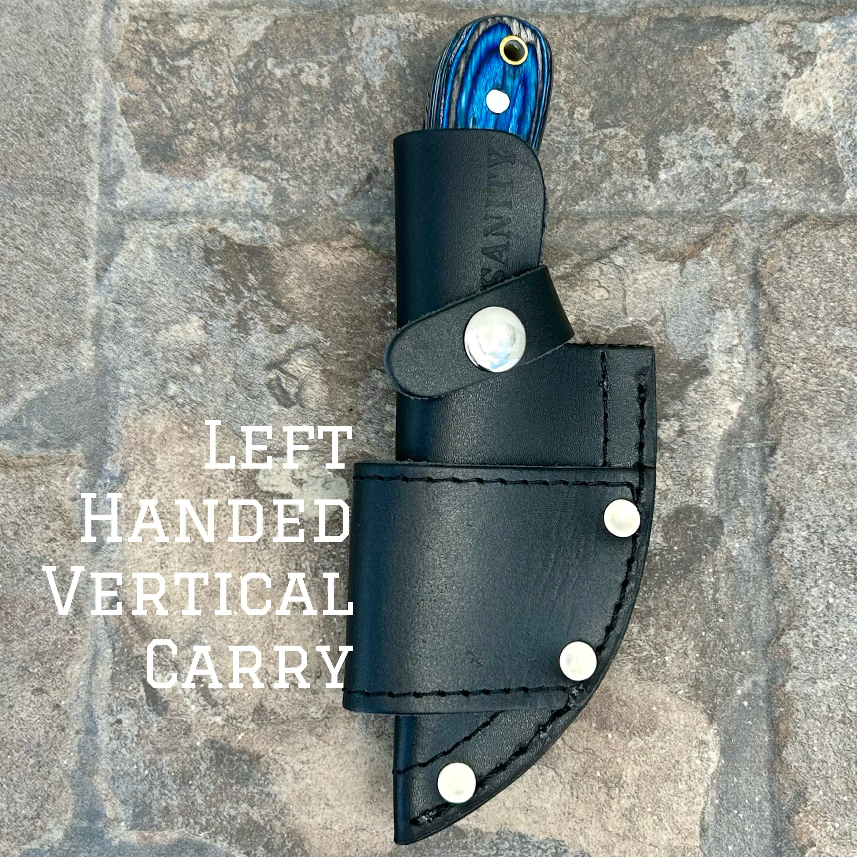 7" Jesse James - Blue & Black Wood - Damascus - Horizontal & Vertical Carry - JJ011 - Image 6