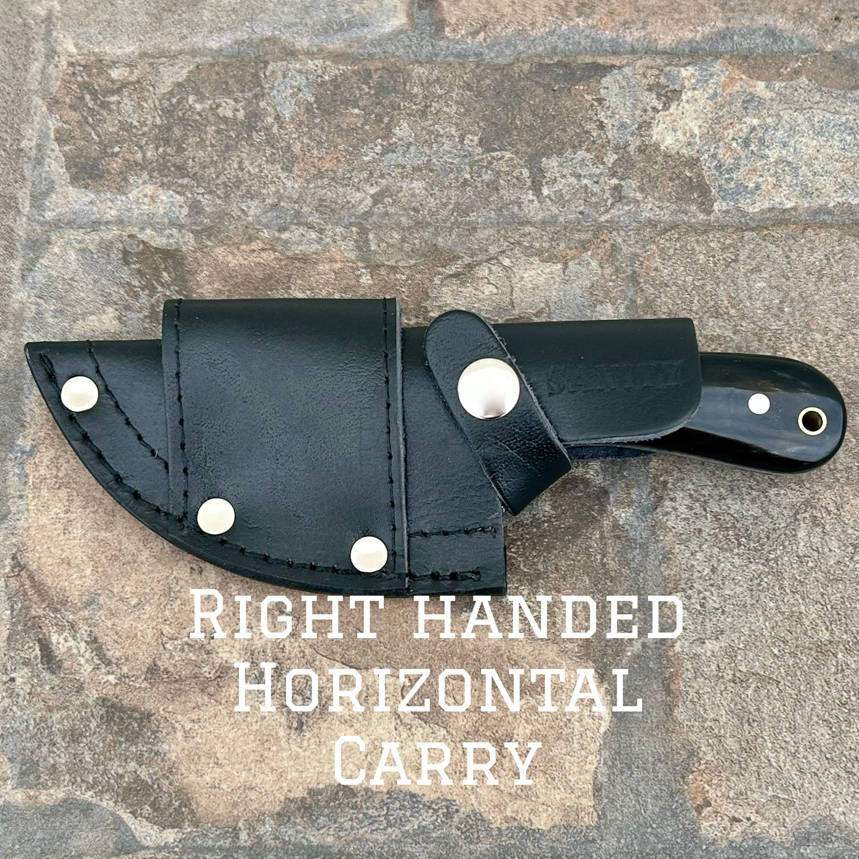 7” Jesse James - Buffalo Horn - Damascus - Horizontal & Vertical Carry - JJ001 - Image 3