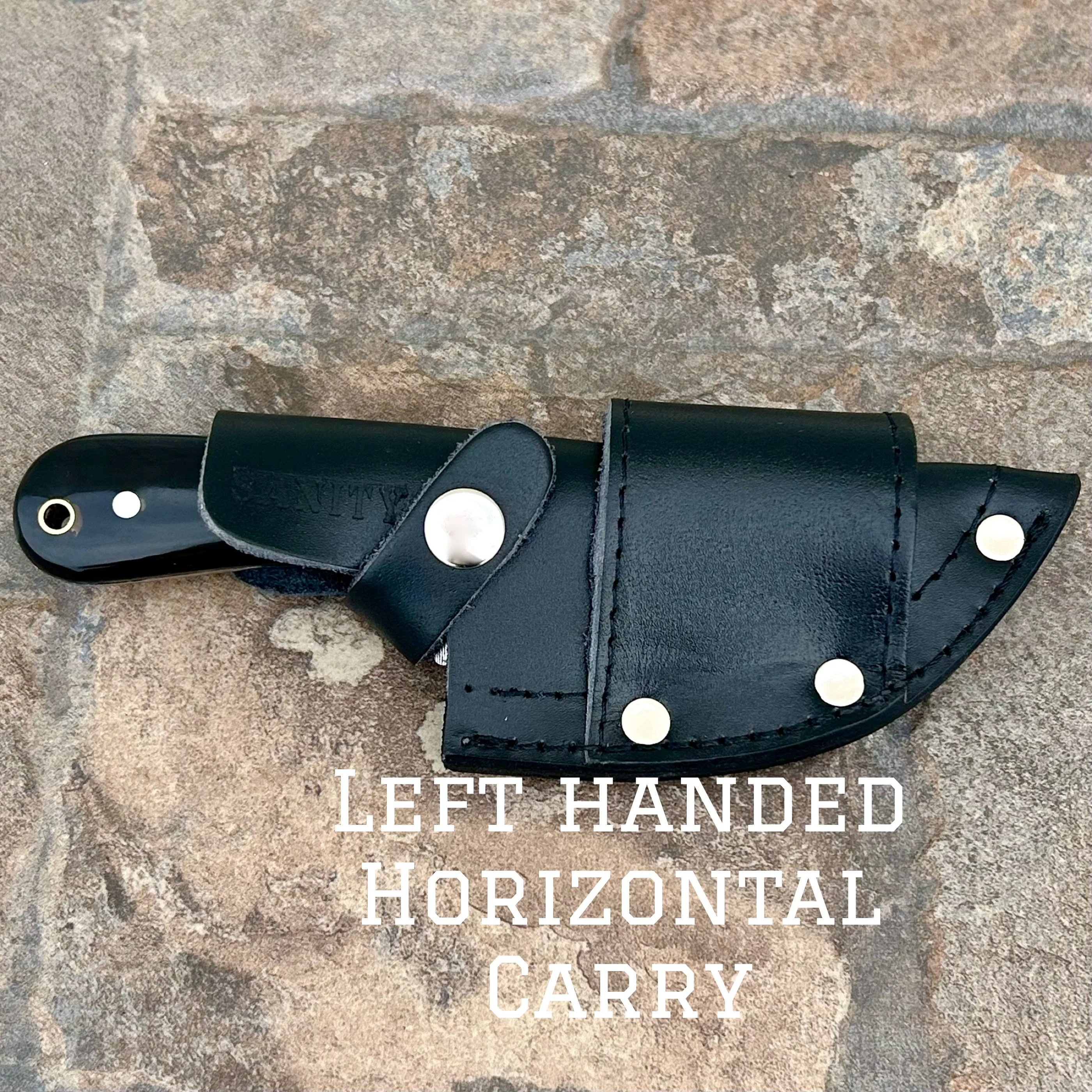 7” Jesse James - Buffalo Horn - Damascus - Horizontal & Vertical Carry - JJ001 - Image 4