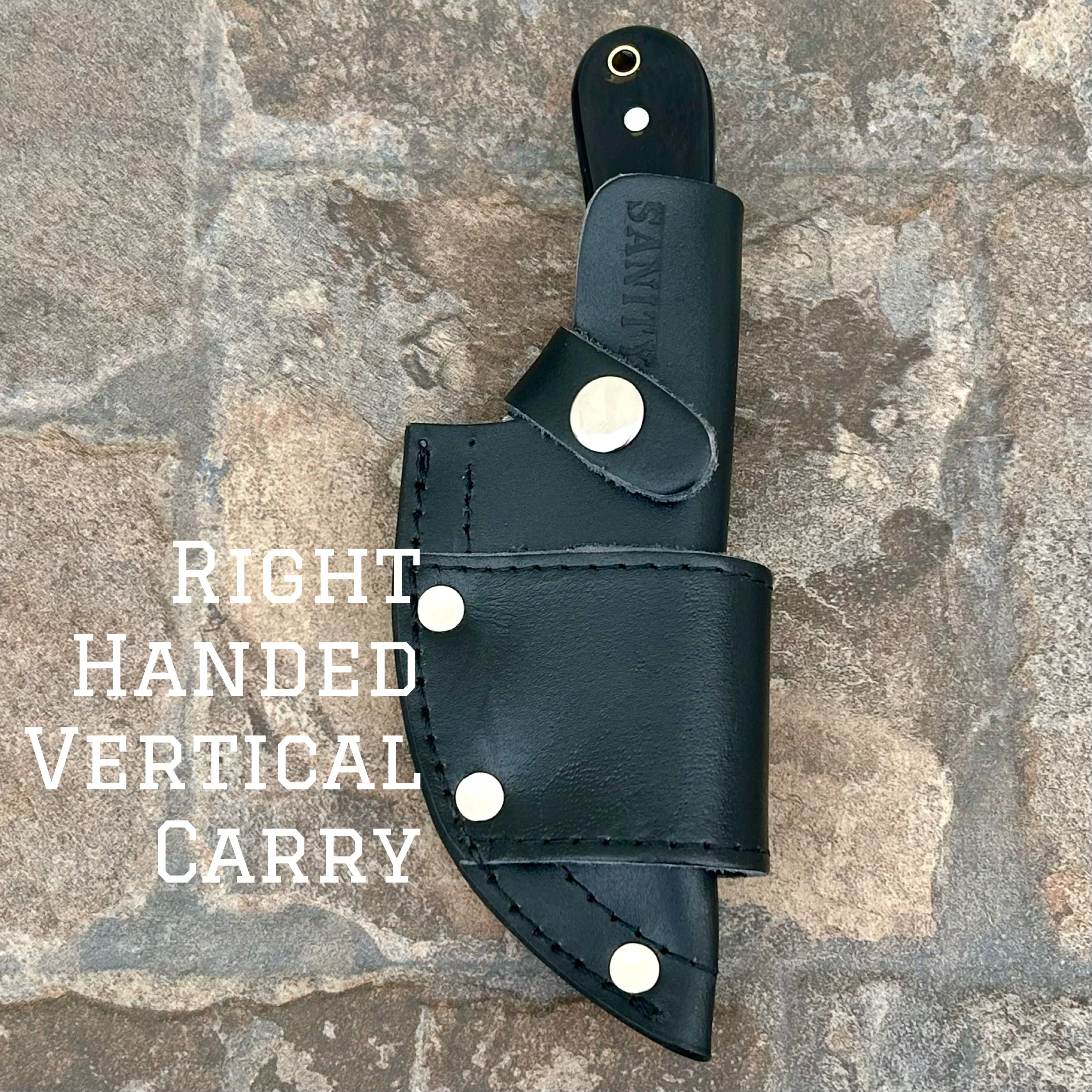 7” Jesse James - Buffalo Horn - Damascus - Horizontal & Vertical Carry - JJ001 - Image 5