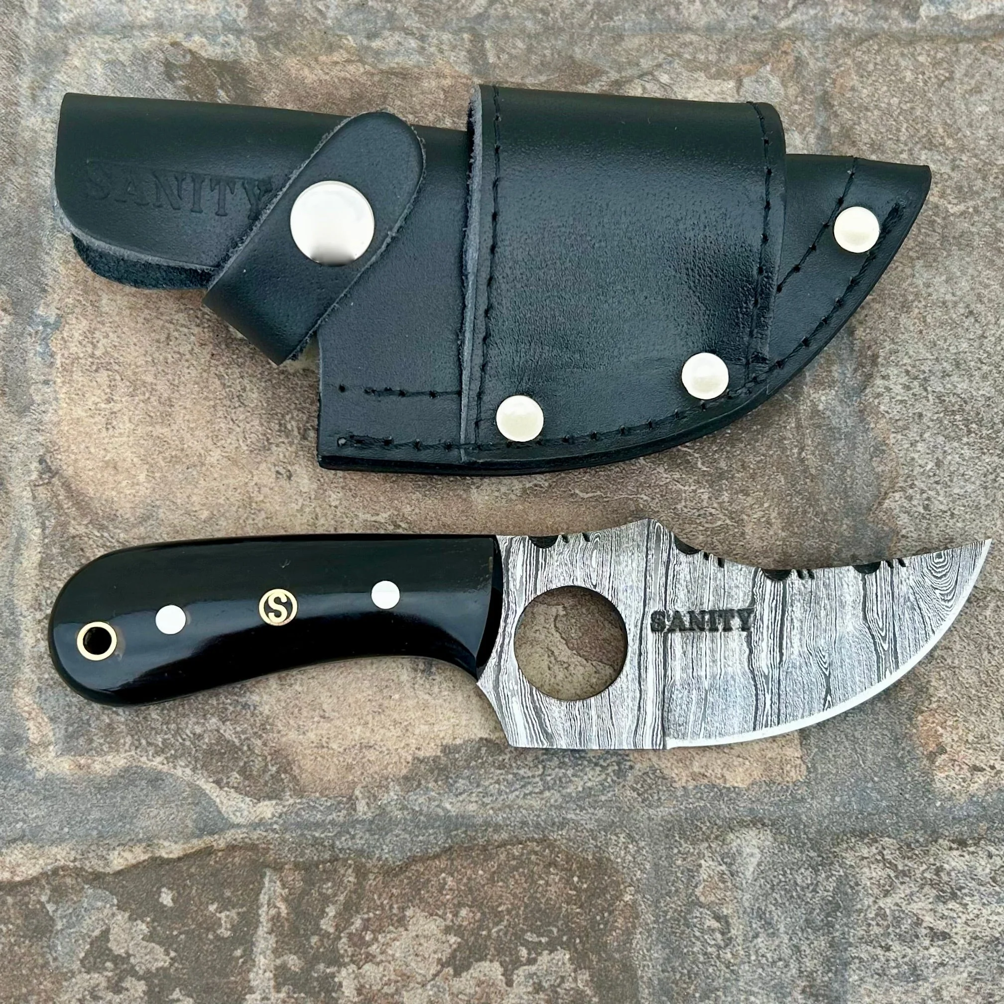 7” Jesse James - Buffalo Horn - Damascus - Horizontal & Vertical Carry - JJ001 - Image 7