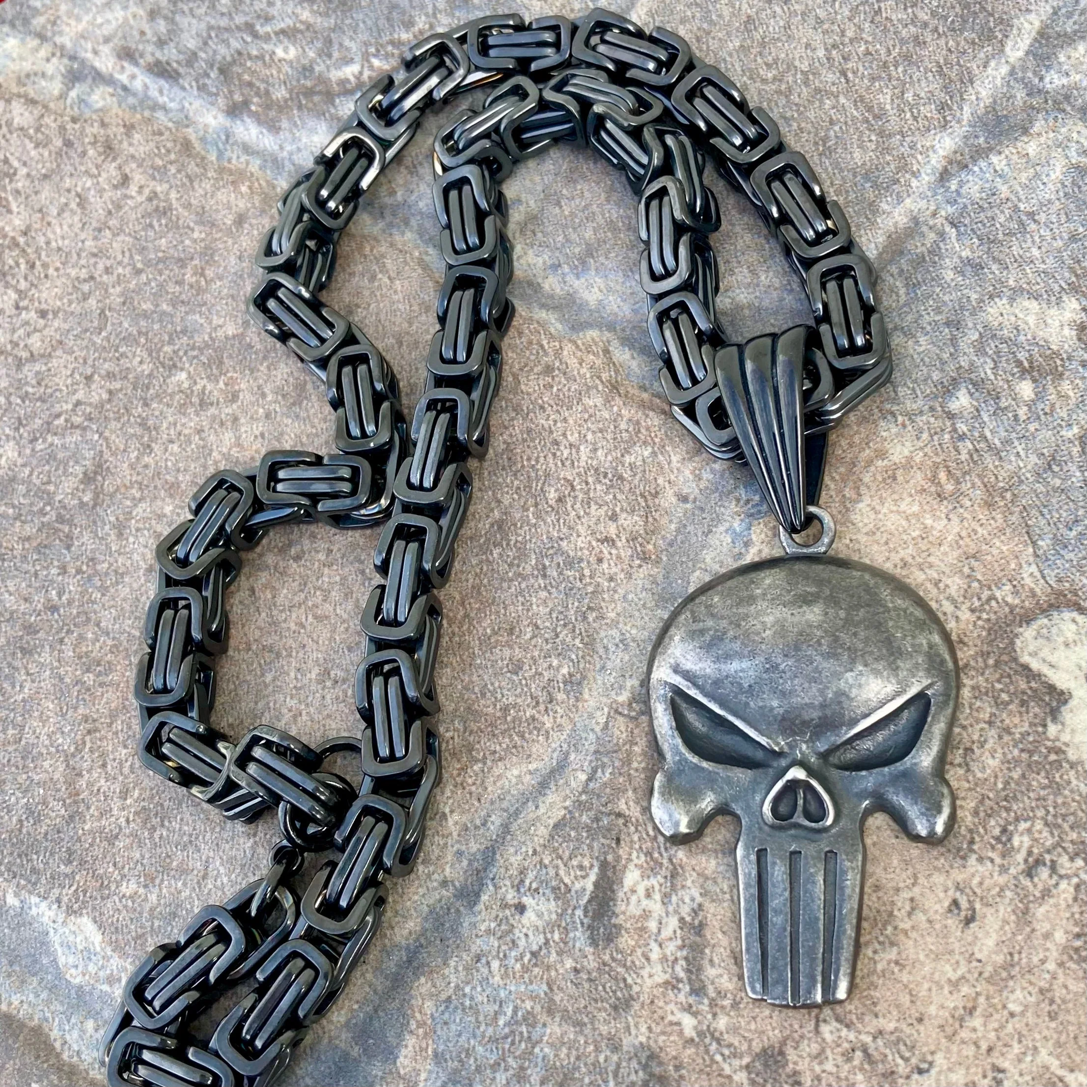 Skull Galvanized Pendant - Necklace (466) - Image 4