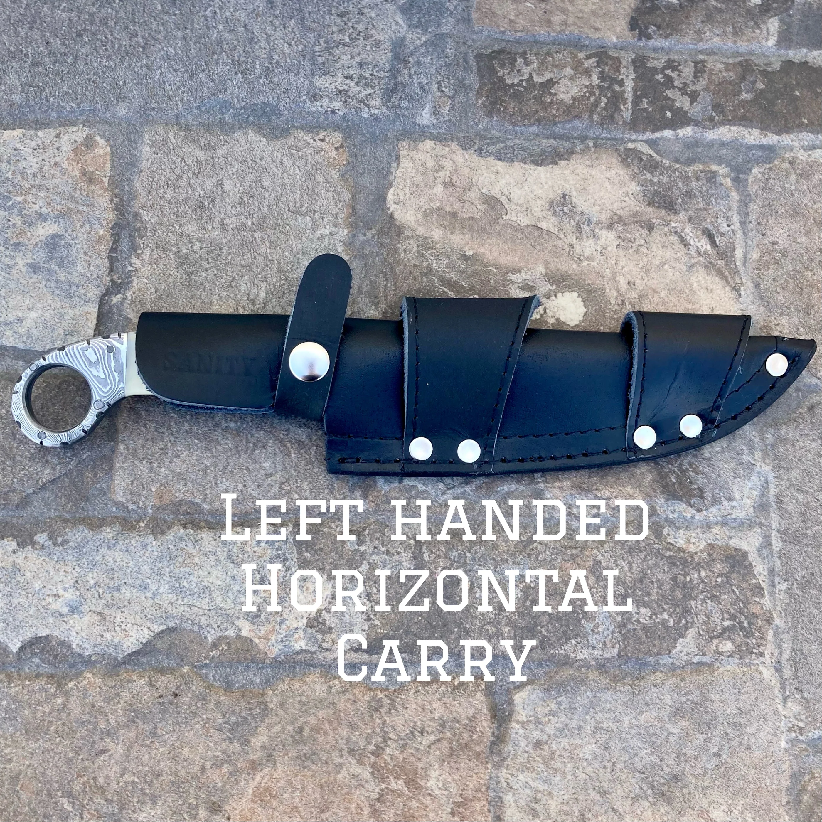 11” Al Capone - Buffalo Horn - Damascus - Horizontal & Vertical Carry - AC21 - Image 4