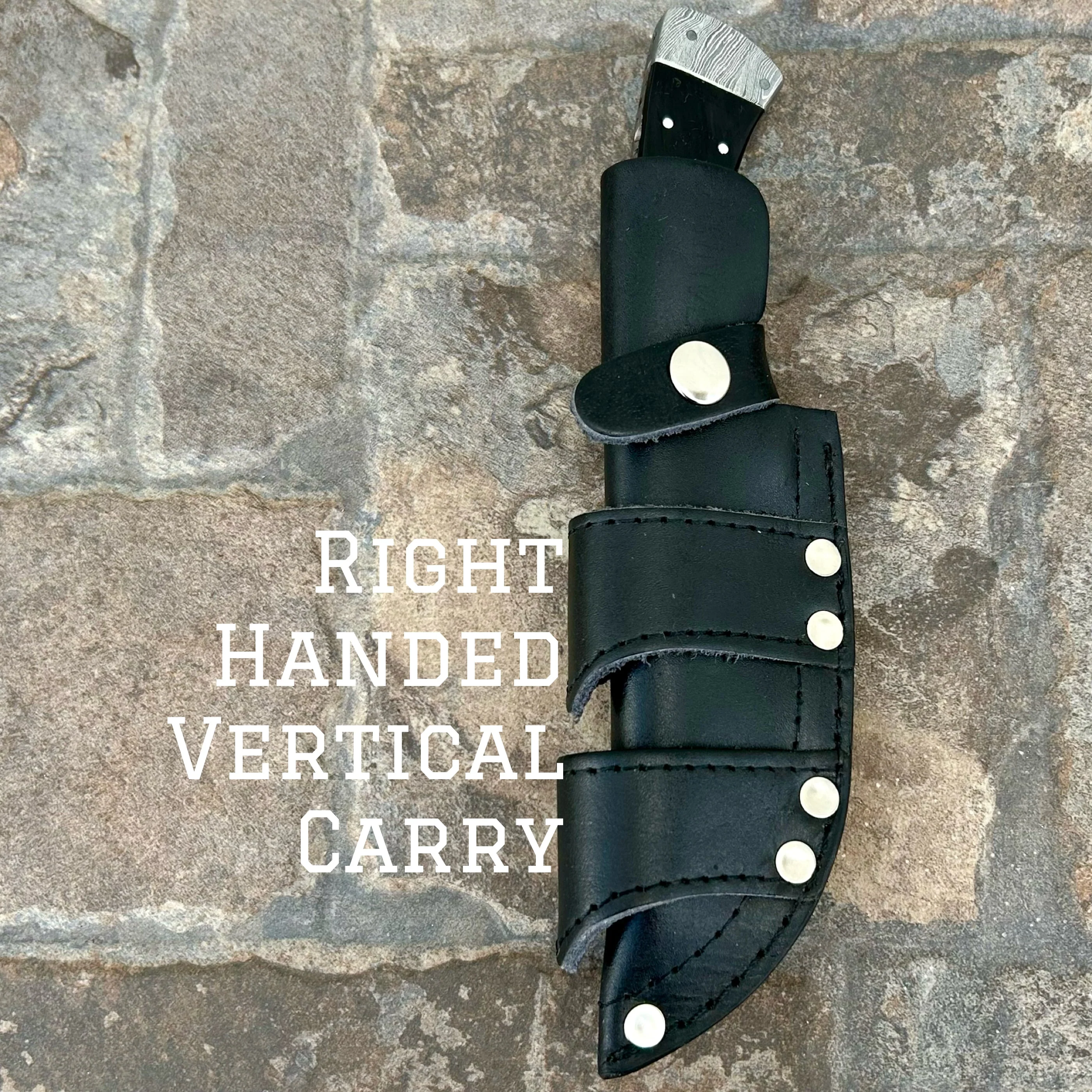 8.5” Lucky Luciano - Buffalo Horn - Damascus - Horizontal & Vertical Carry - LL01 - Image 6